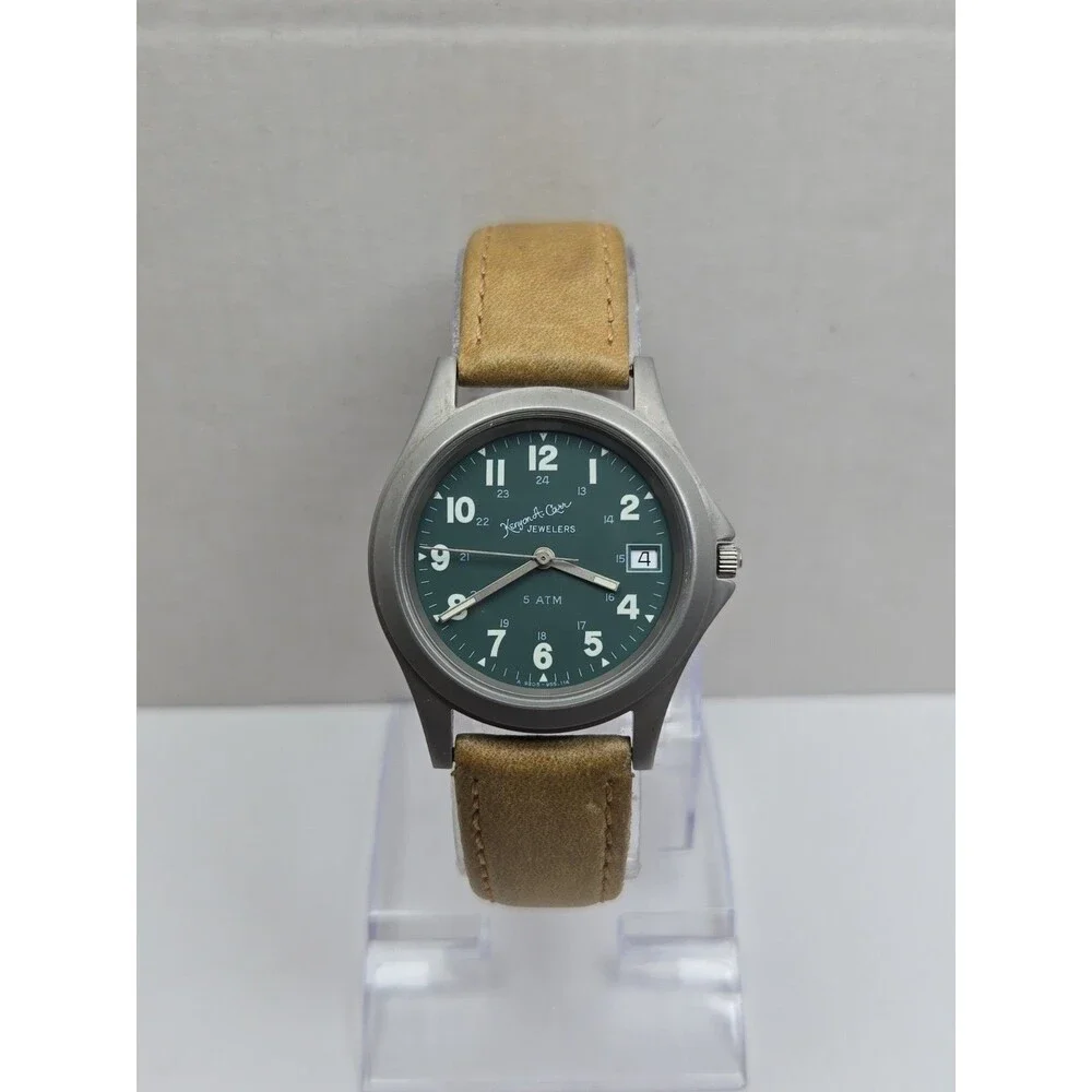 Vintage Kenyon A Carr Jewelers Field Watch Green Dial Swiss 955.114 New Battery